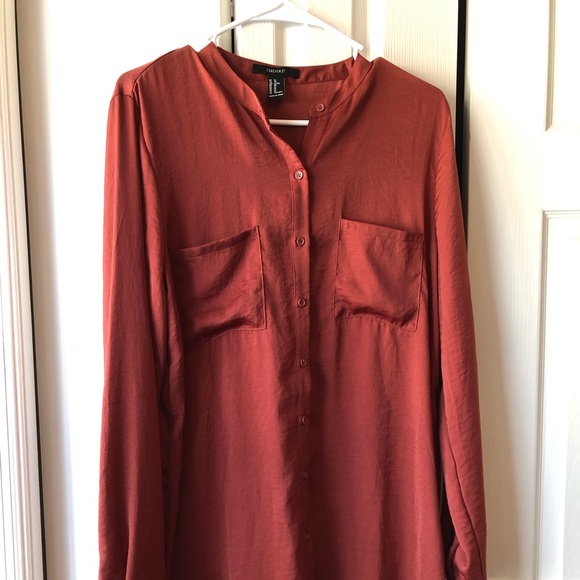 Long burnt orange tunic (XL) - Picture 1 of 3